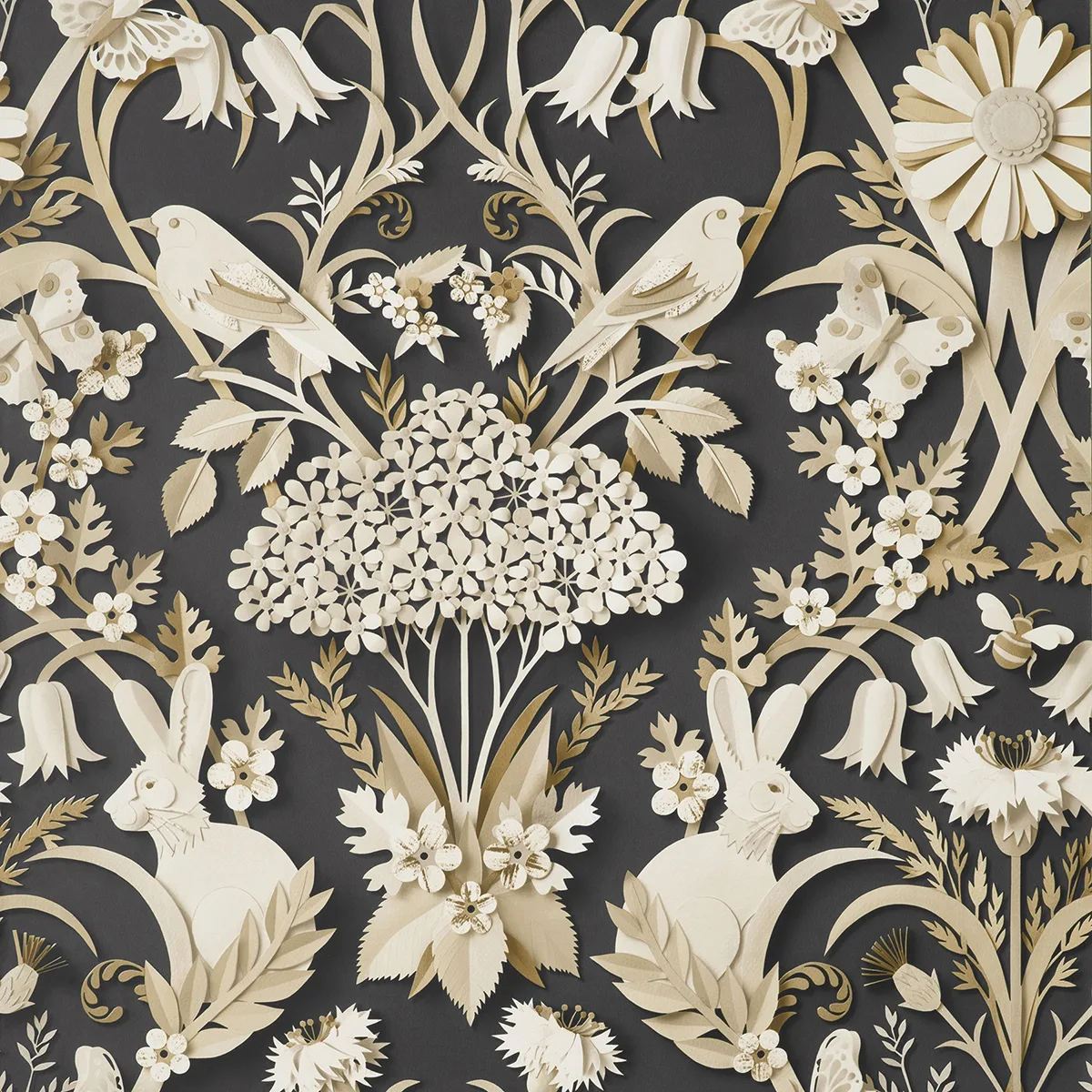 Fine Decor Fae wallpaper, color Charcoal, SKU FD42948