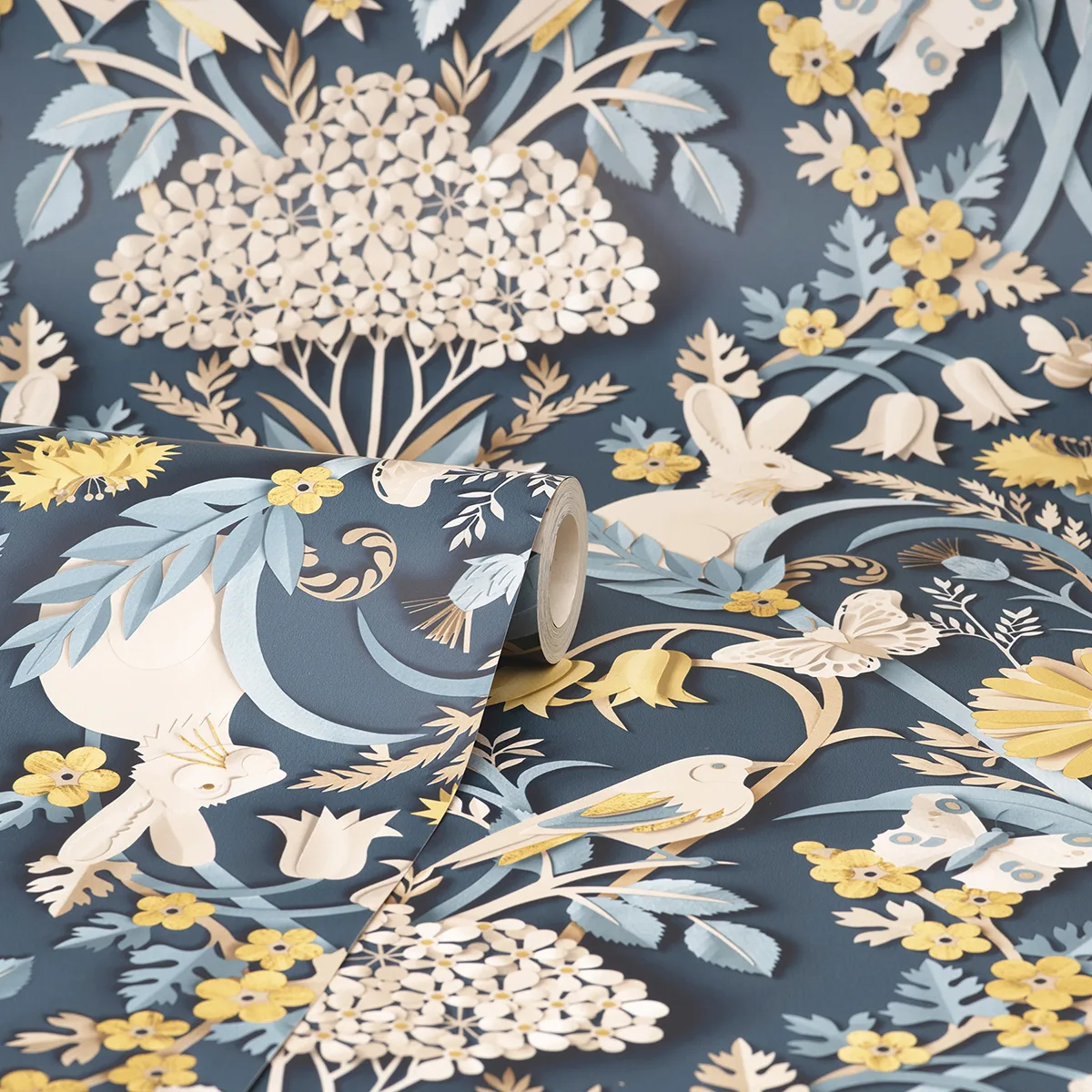 Fine Decor Fae - Navy Wallpaper | Buy Online Fine Decor Fae wallpaper, color Navy, SKU FD42950