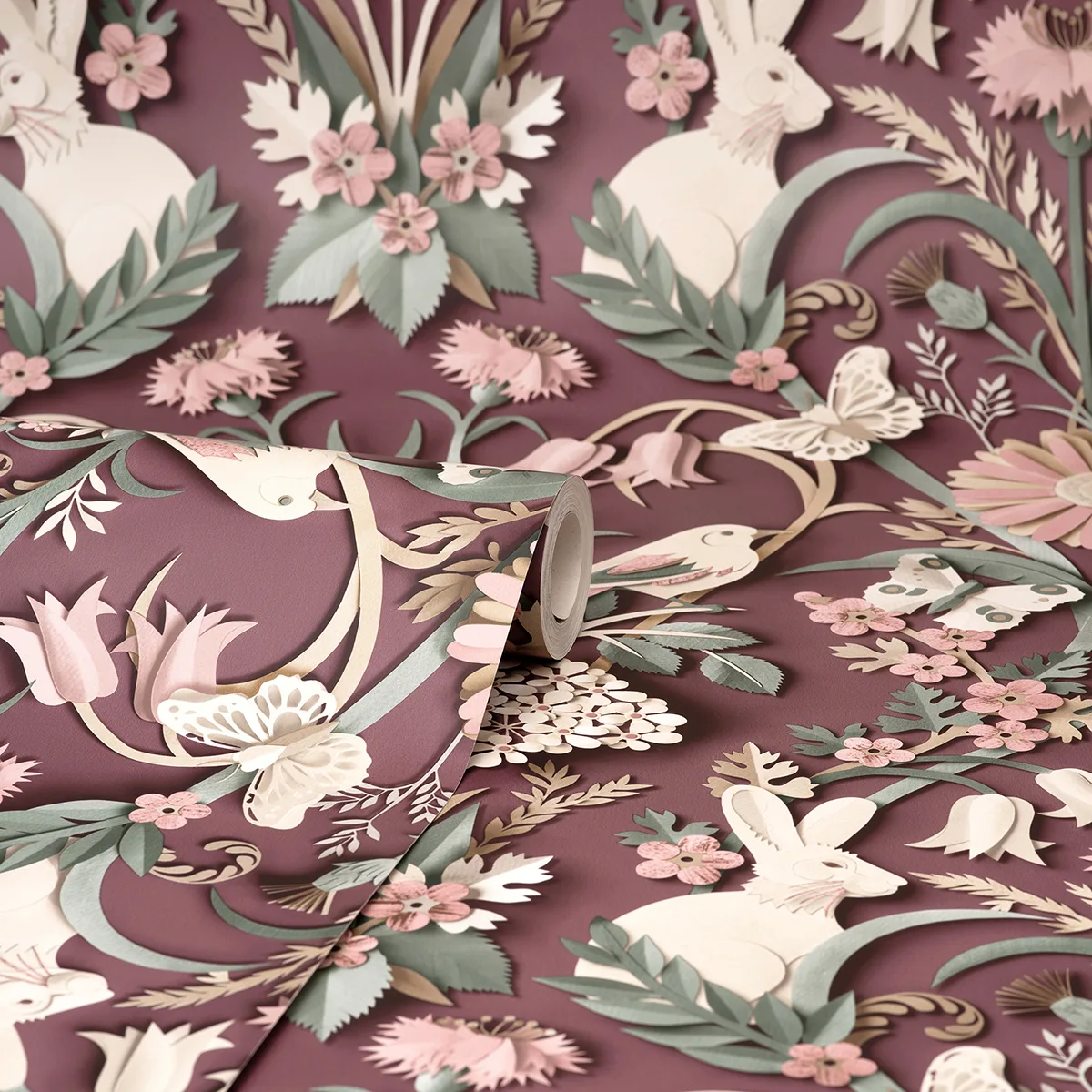 Fine Decor Fae - Plum Wallpaper | Buy Online Fine Decor Fae wallpaper, color Plum, SKU FD42949