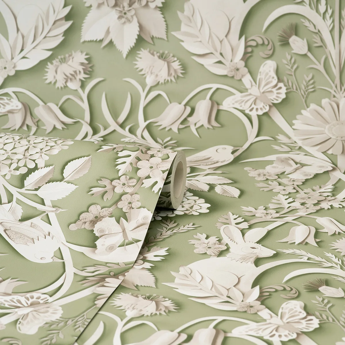 Fine Decor Fae wallpaper, color Sage, SKU FD42951