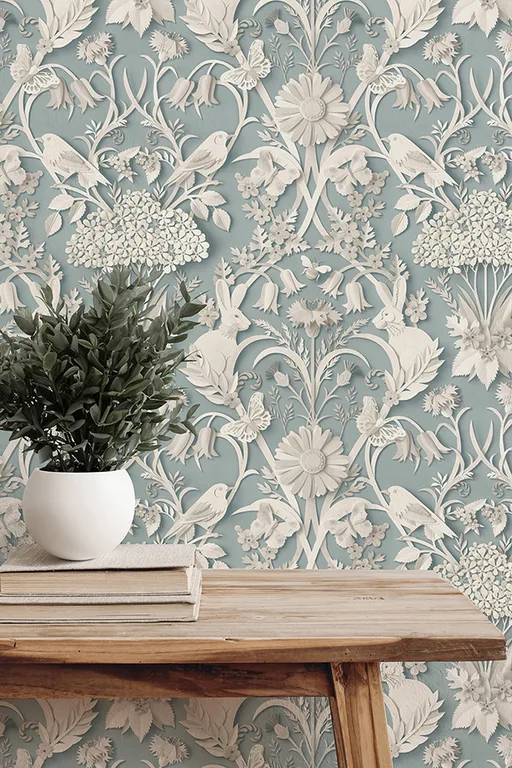 Fine Decor Fae wallpaper, color Sky Blue, SKU FD43605