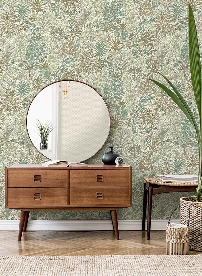 Fine Decor Meilani - Green Wallpaper | Buy Online Fine Decor Meilani wallpaper, color Green, SKU M95676