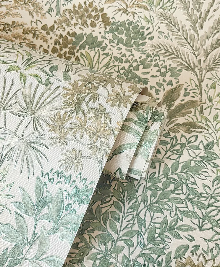 Fine Decor Meilani - Green Wallpaper | Buy Online Fine Decor Meilani wallpaper, color Green, SKU M95676
