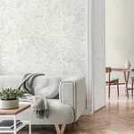 Fine Decor Meilani wallpaper, color White & Silver, SKU M95677
