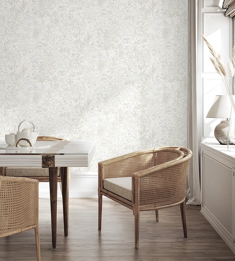 Fine Decor Meilani wallpaper, color White & Silver, SKU M95677