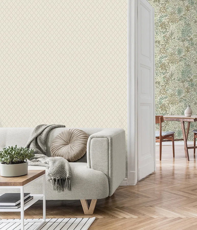 Fine Decor Santina wallpaper, color Eggshell, SKU M95679