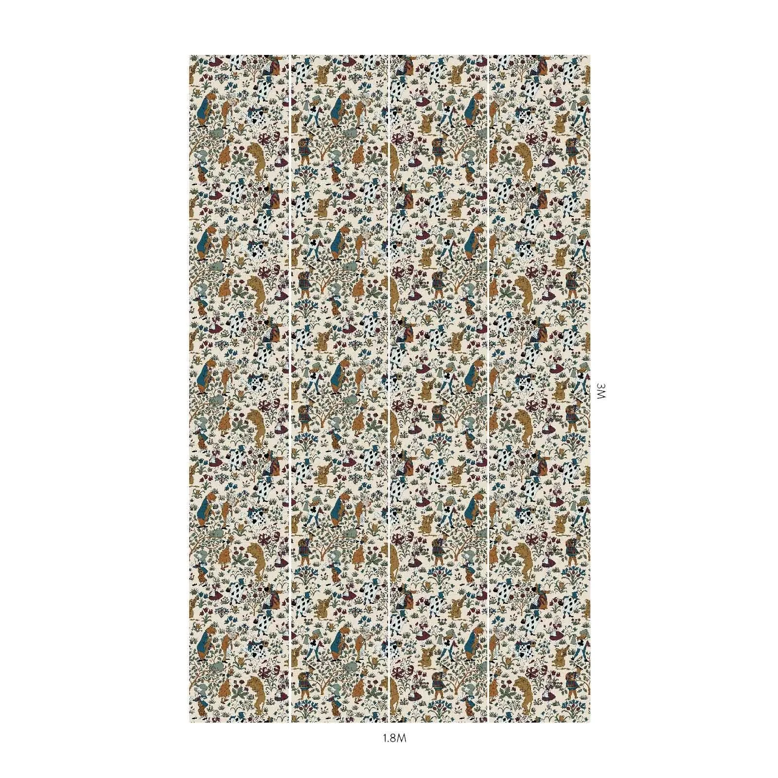 House of Hackney Alice In Wonderland wallpaper in Achillea, the Alice In Wonderland design in achillea