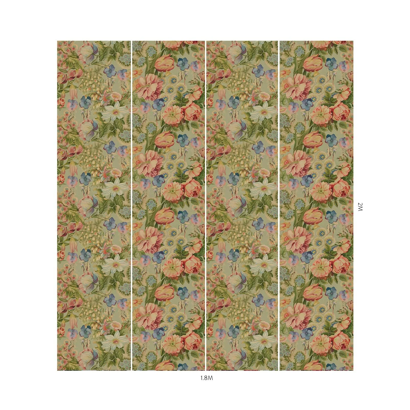 House of Hackney Amatoria Wallpaper in Apple House of Hackney Amatoria wallpaper in Apple, blooms and foliage in apple
