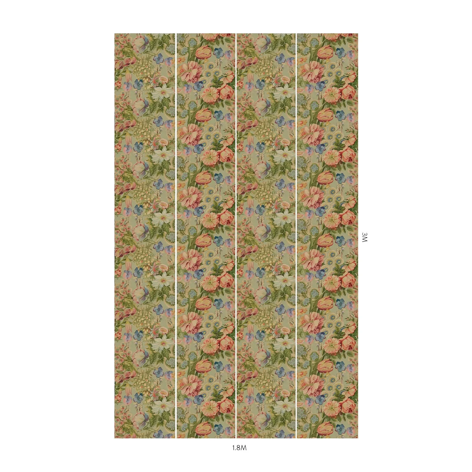 House of Hackney Amatoria Wallpaper in Apple House of Hackney Amatoria wallpaper in Apple, blooms and foliage in apple