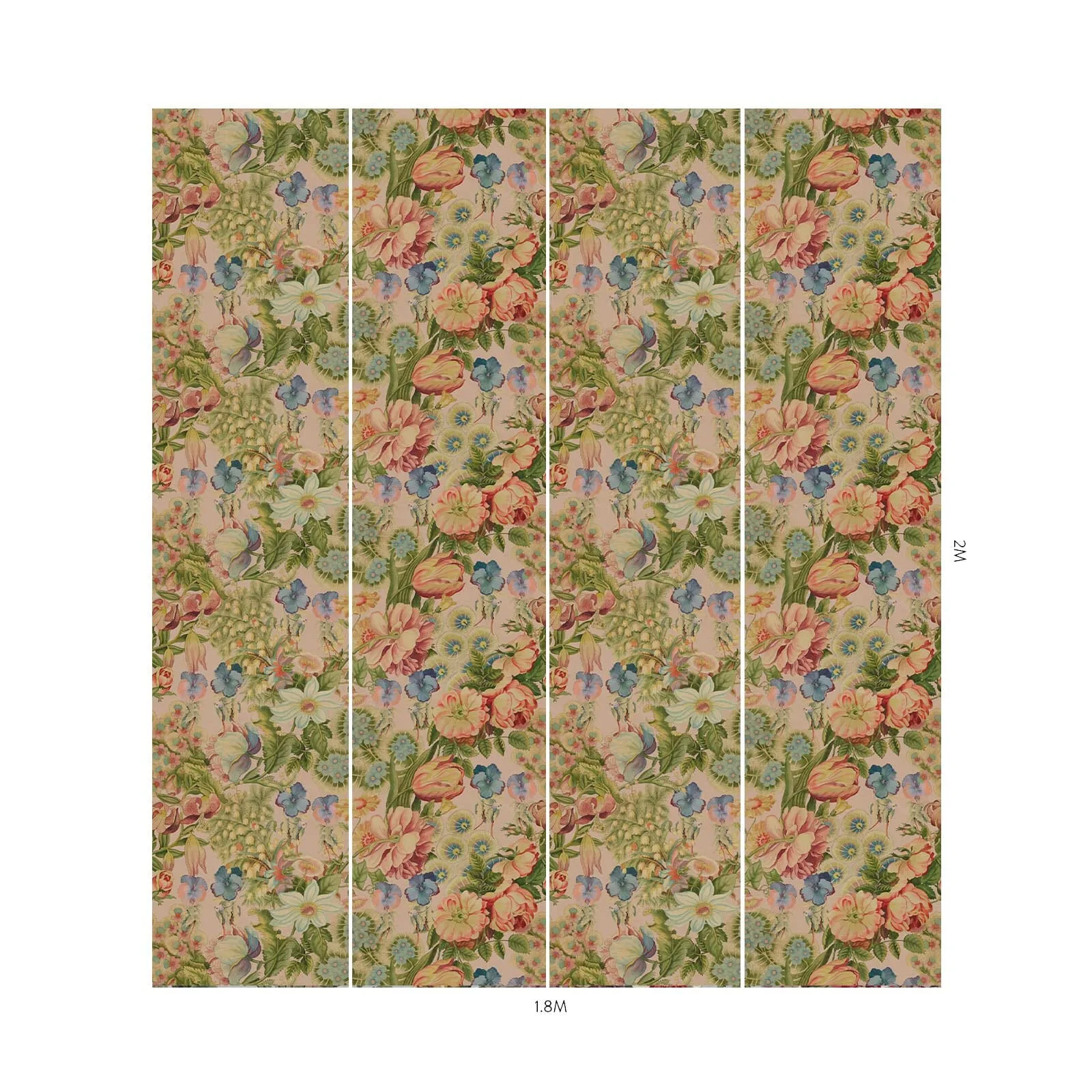 House of Hackney Amatoria wallpaper in Tourmaline, blooms and foliage in tourmaline