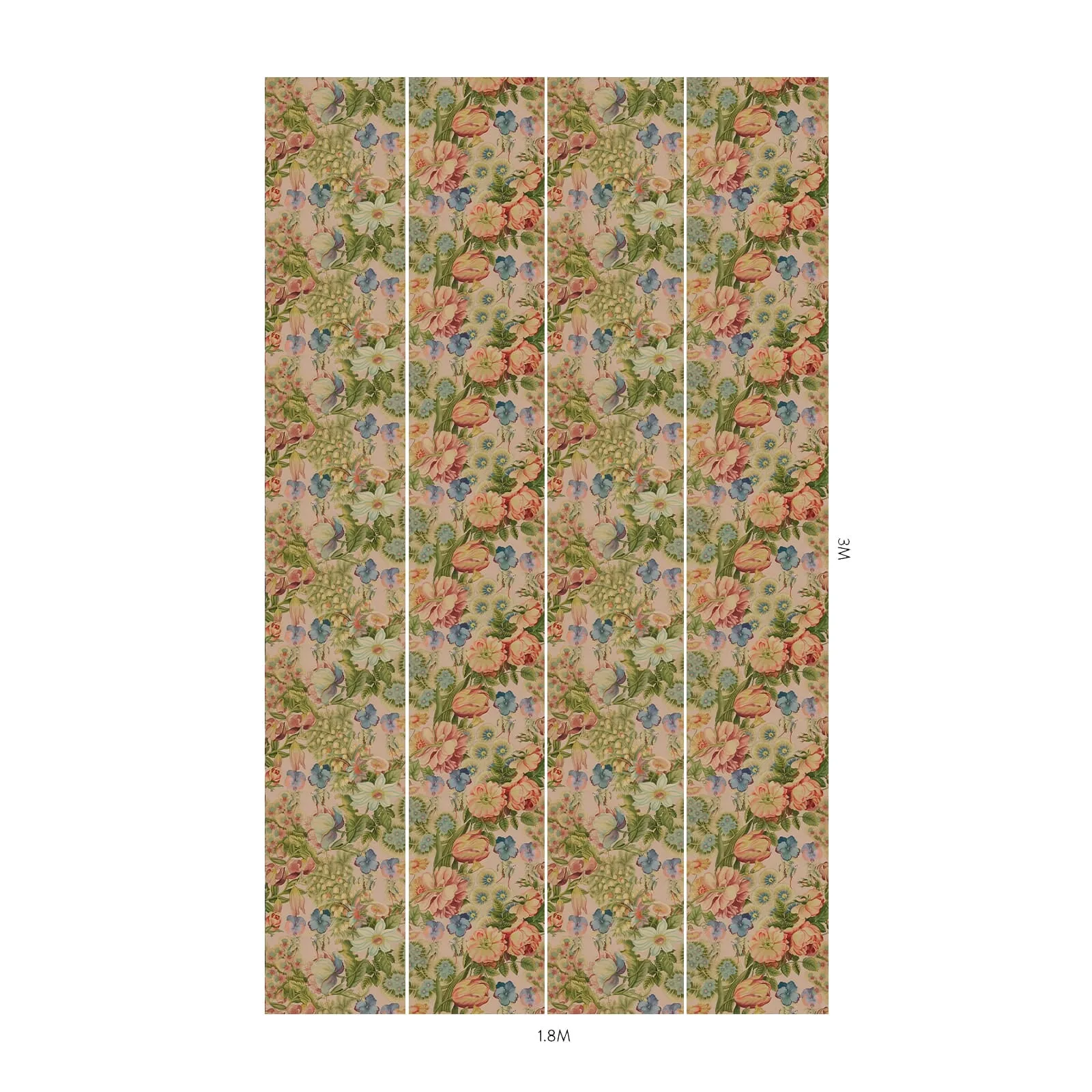 House of Hackney Amatoria wallpaper in Tourmaline, blooms and foliage in tourmaline