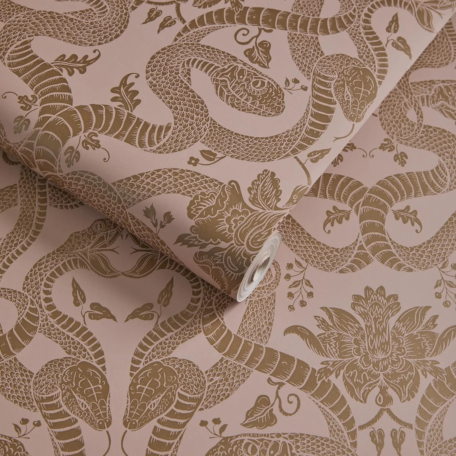 House of Hackney Anaconda Wallpaper in Dusky Pink House of Hackney Anaconda wallpaper in Dusky Pink, serpents and animal markings in pink