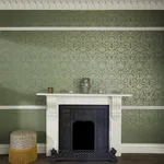 House of Hackney Anaconda Wallpaper in Eucalyptus House of Hackney Anaconda wallpaper in Eucalyptus, green serpents winding through exotic foliage with metallic bronze accents