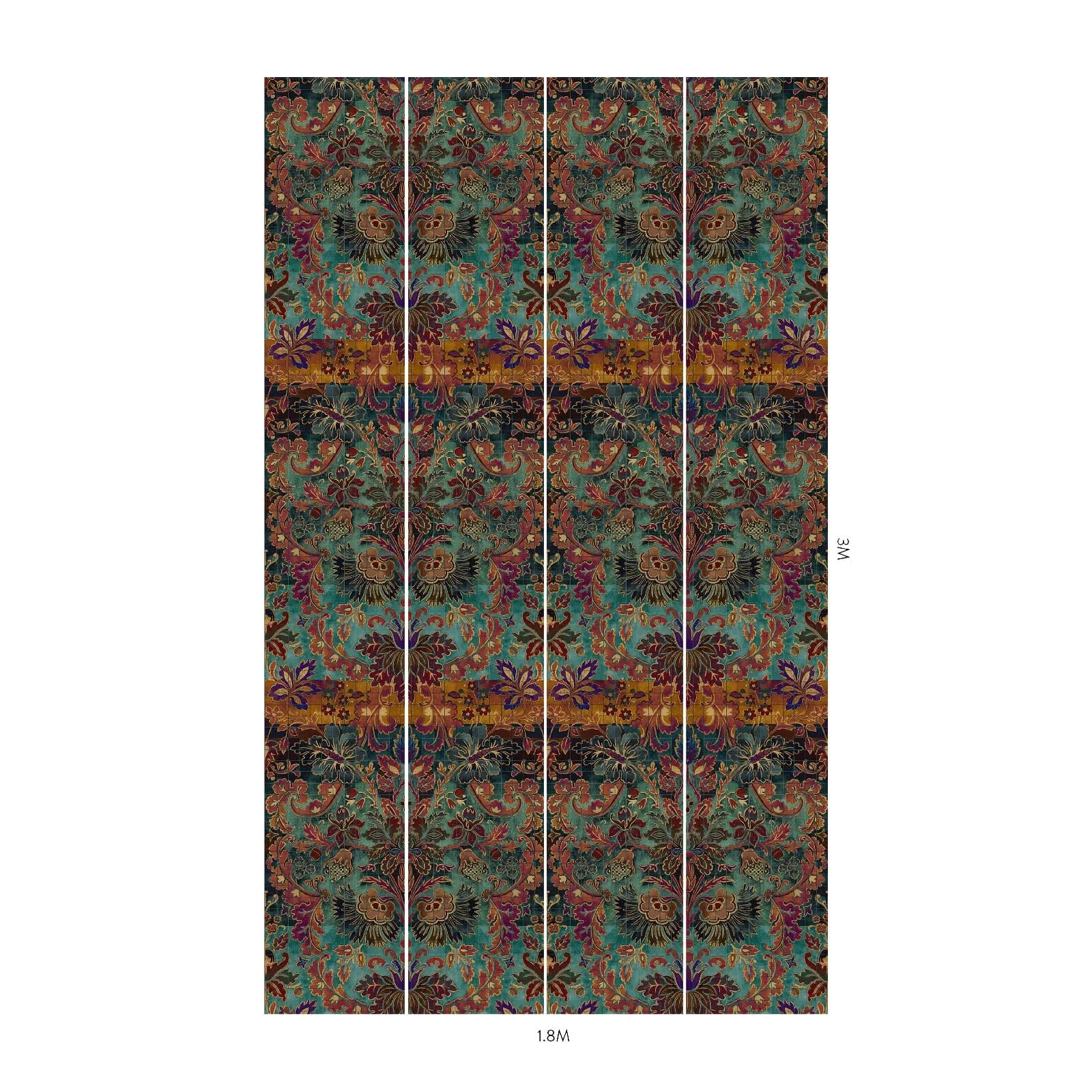 House of Hackney Andastra Wallpaper in Amazonite House of Hackney Andastra wallpaper in Amazonite, foliage and scenic vignettes in amazonite