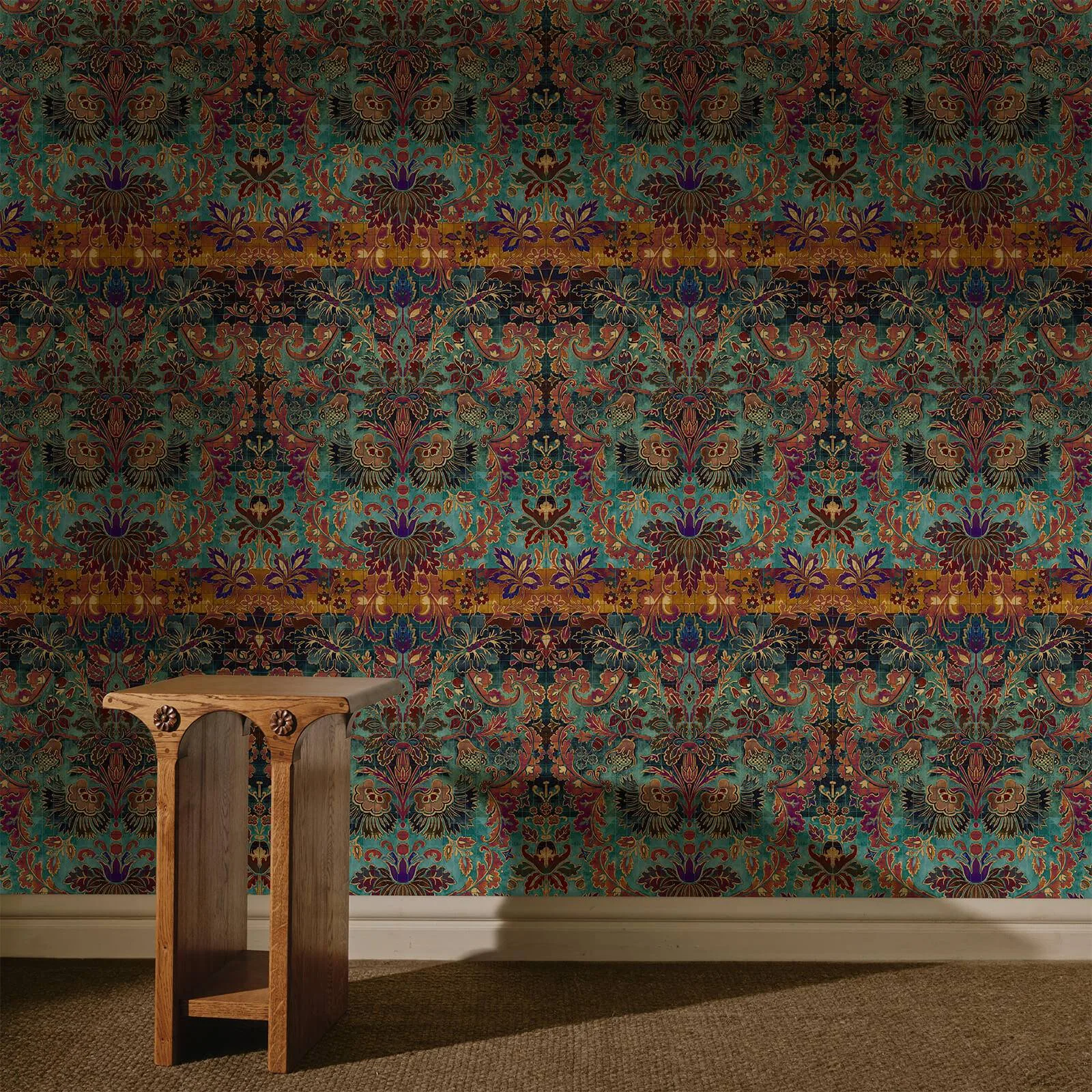 House of Hackney Andastra wallpaper in Amazonite, foliage and scenic vignettes in amazonite