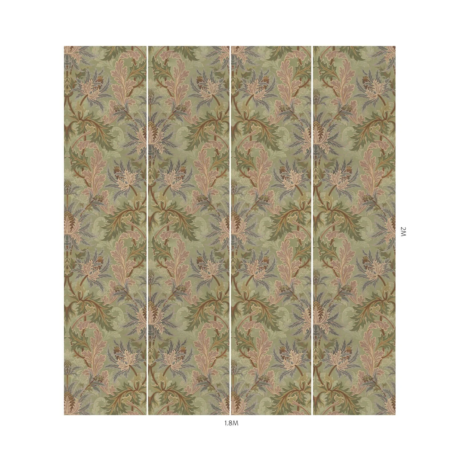 House of Hackney Aquifolia wallpaper in Apple, blooms and foliage in apple