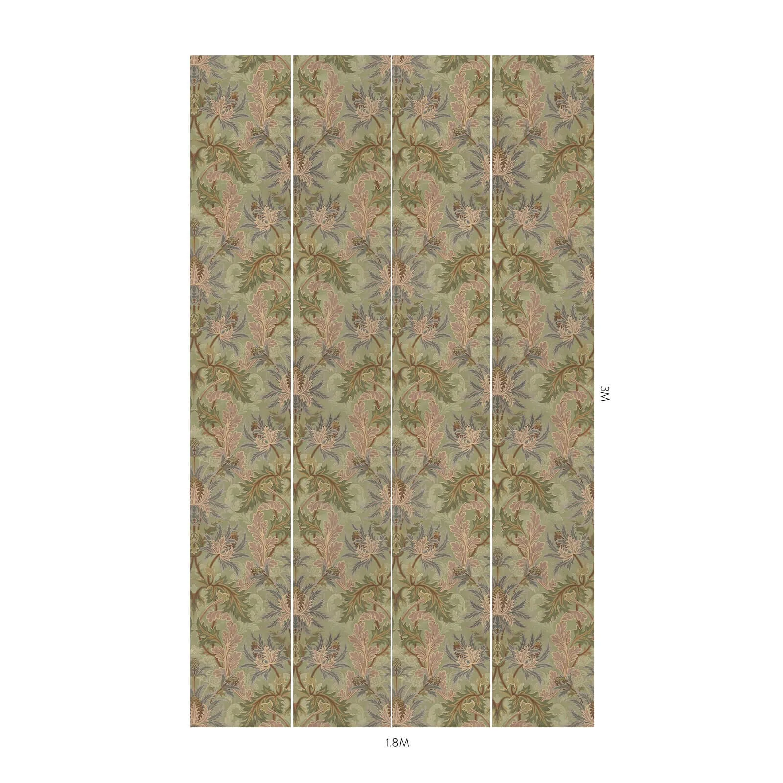 House of Hackney Aquifolia wallpaper in Apple, blooms and foliage in apple