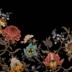 House of Hackney Artemis Climbing Walls Wallpaper in Black House of Hackney Artemis Climbing Walls wallpaper in Black, blooms and foliage in black