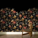 House of Hackney Artemis Climbing Walls Wallpaper in Black House of Hackney Artemis Climbing Walls wallpaper in Black, blooms and foliage in black