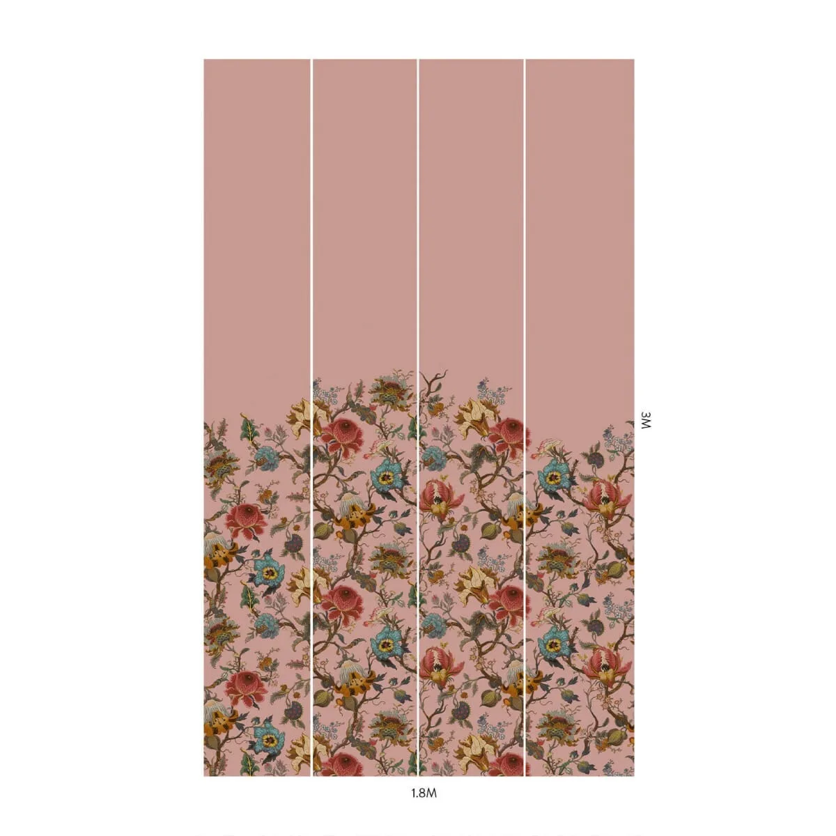 House of Hackney Artemis Climbing Walls Wallpaper in Blush House of Hackney Artemis Climbing Walls wallpaper in Blush, blooms and foliage in blush