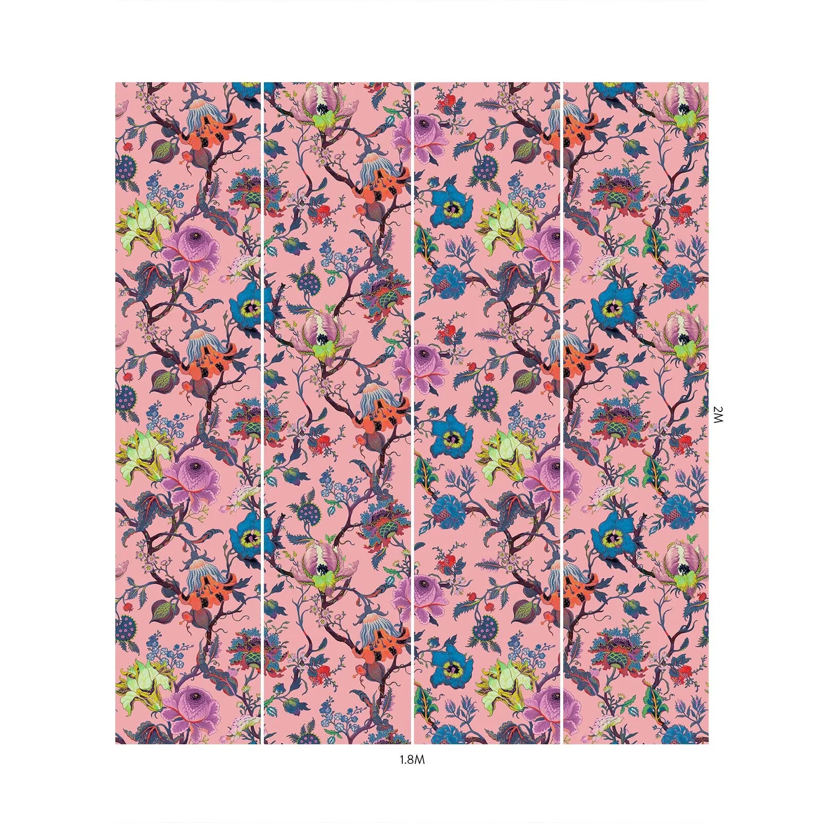 House of Hackney Artemis Wallpaper in Amaranth Pink House of Hackney Artemis wallpaper in Amaranth Pink, blooms and foliage in pink