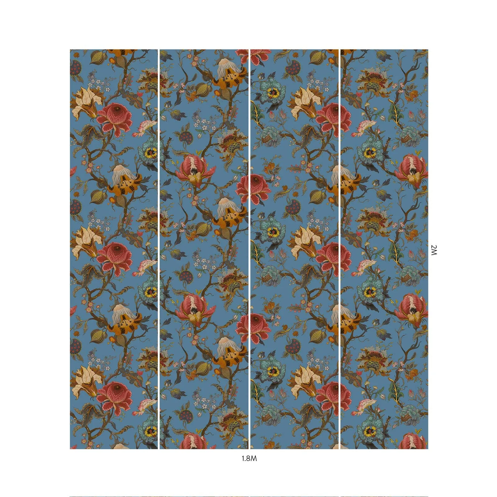 House of Hackney Artemis Wallpaper in Azure House of Hackney Artemis wallpaper in Azure, blooms and foliage in azure