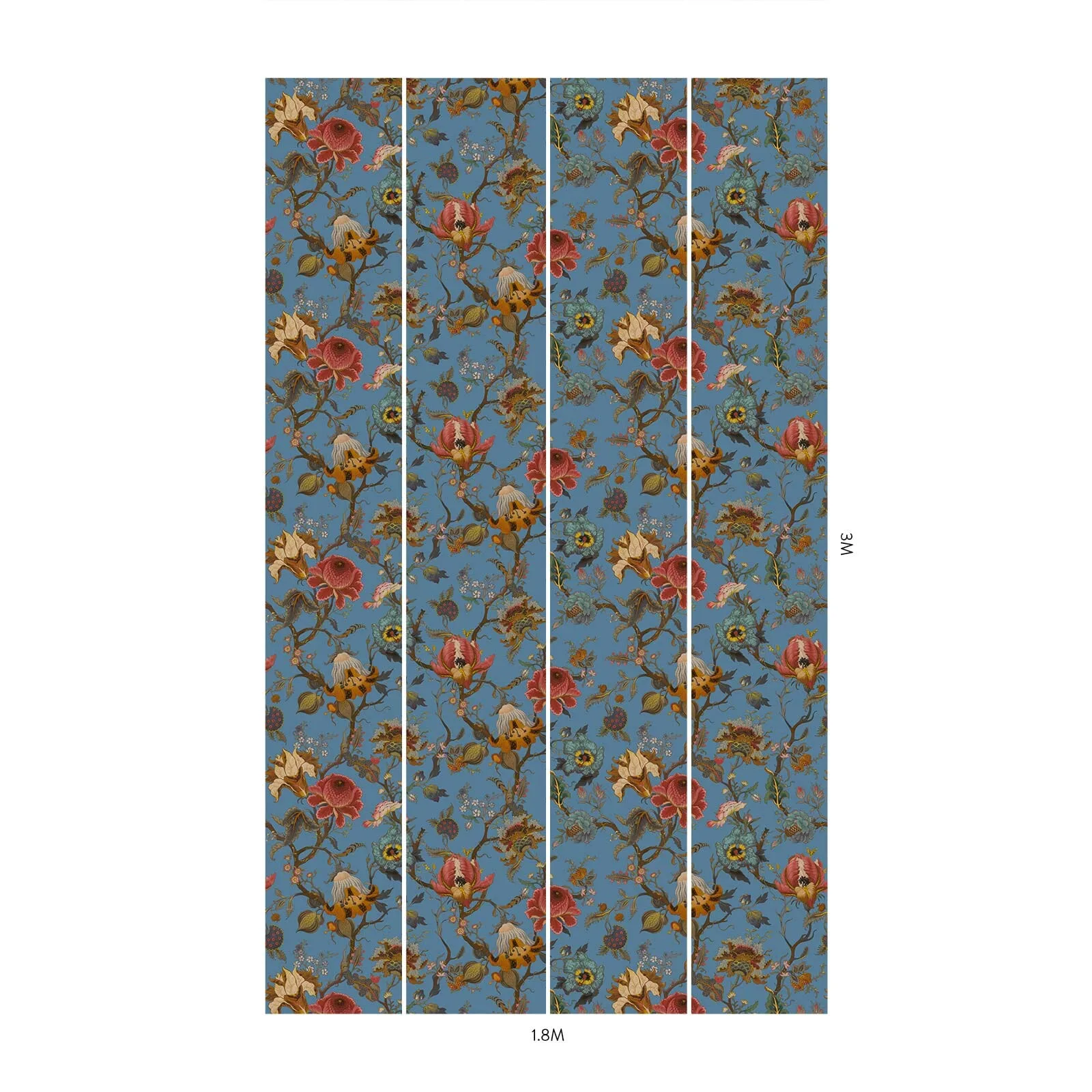 House of Hackney Artemis Wallpaper in Azure House of Hackney Artemis wallpaper in Azure, blooms and foliage in azure