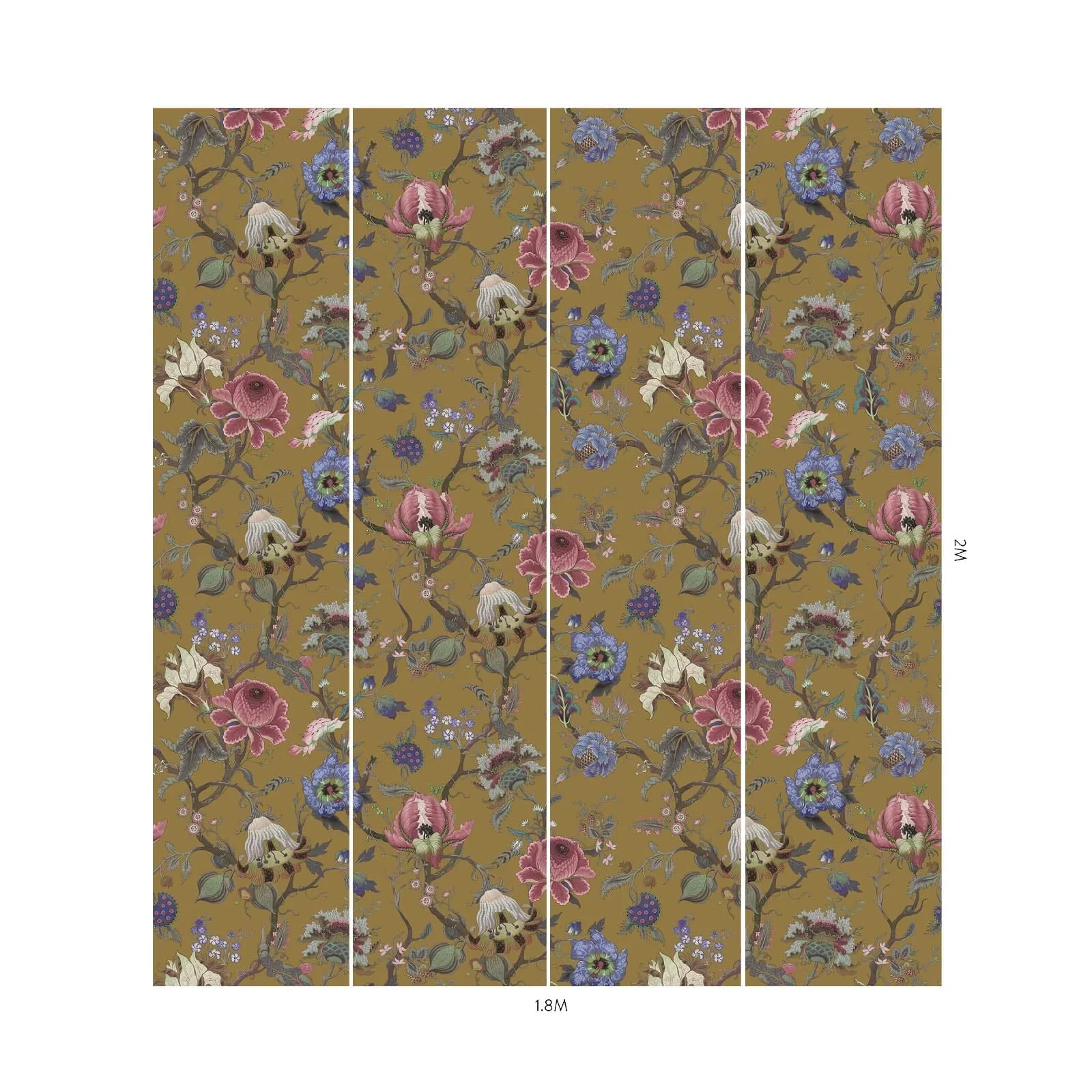 House of Hackney Artemis Wallpaper in Bronze House of Hackney Artemis wallpaper in Bronze, blooms and foliage in bronze