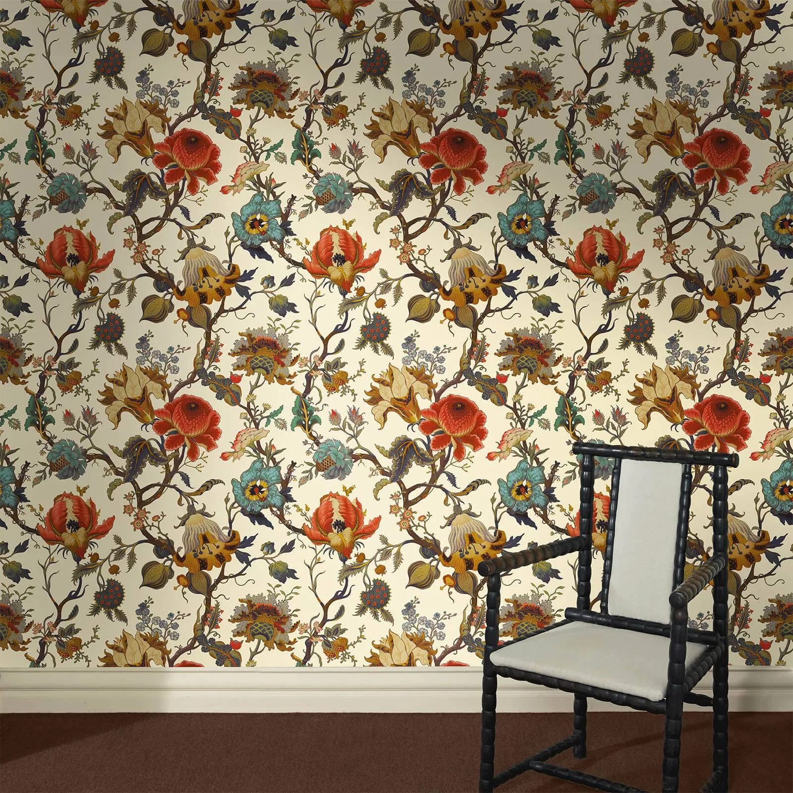 House of Hackney Artemis Wallpaper in Ecru House of Hackney Artemis wallpaper in Ecru, blooms and foliage in ecru