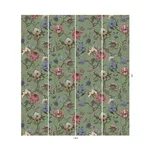 House of Hackney Artemis Wallpaper in Jadeite House of Hackney Artemis wallpaper in Jadeite, pink and periwinkle blooms on a muted jade-green ground