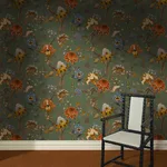 House of Hackney Artemis Wallpaper in Moss Green House of Hackney Artemis wallpaper in Moss Green, blooms and foliage in green