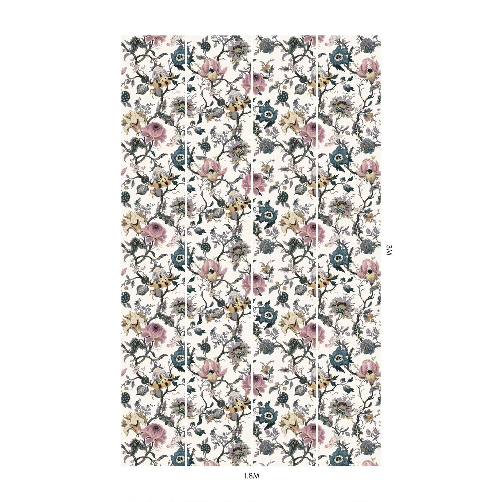 House of Hackney Artemis Wallpaper in Off White House of Hackney Artemis wallpaper in Off White, blooms and foliage in white