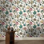 House of Hackney Artemis Wallpaper in Off White House of Hackney Artemis wallpaper in Off White, blooms and foliage in white