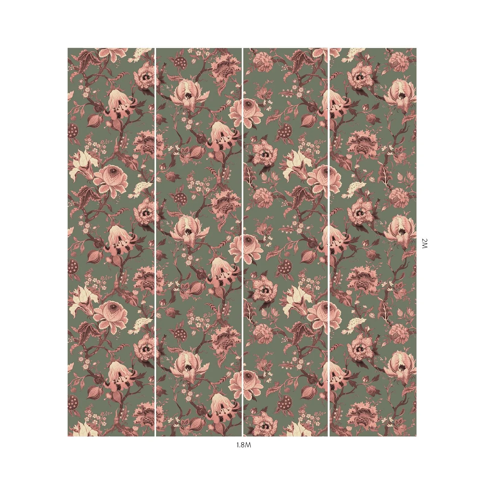 House of Hackney Artemis Wallpaper in Verdigris House of Hackney Artemis wallpaper in Verdigris, blooms and foliage in verdigris