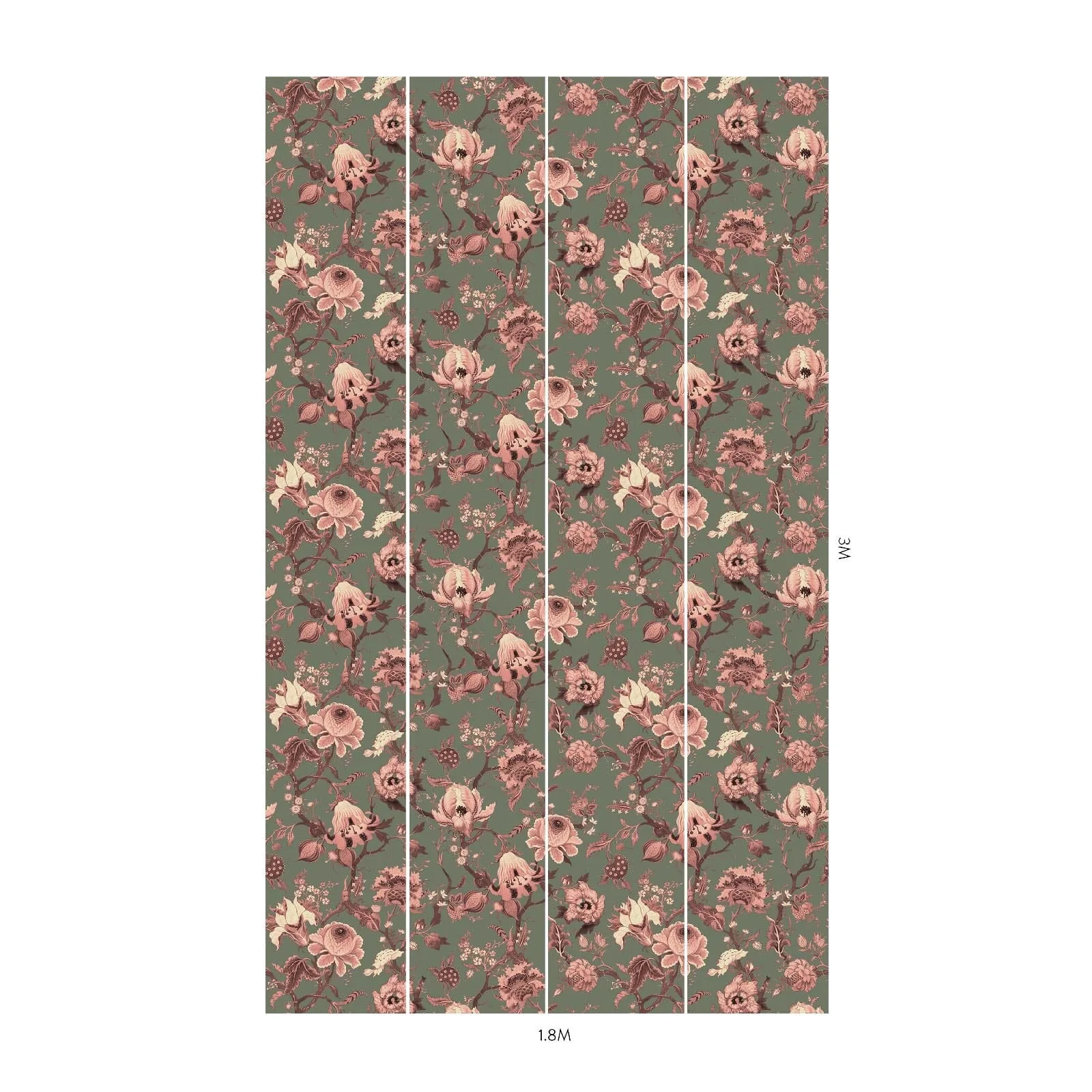 House of Hackney Artemis Wallpaper in Verdigris House of Hackney Artemis wallpaper in Verdigris, blooms and foliage in verdigris