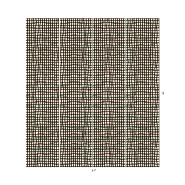 House of Hackney Artist's Check wallpaper in Carnelian, the Artist's Check design in carnelian