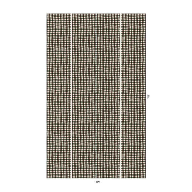 House of Hackney Artist's Check wallpaper in Carnelian, the Artist's Check design in carnelian
