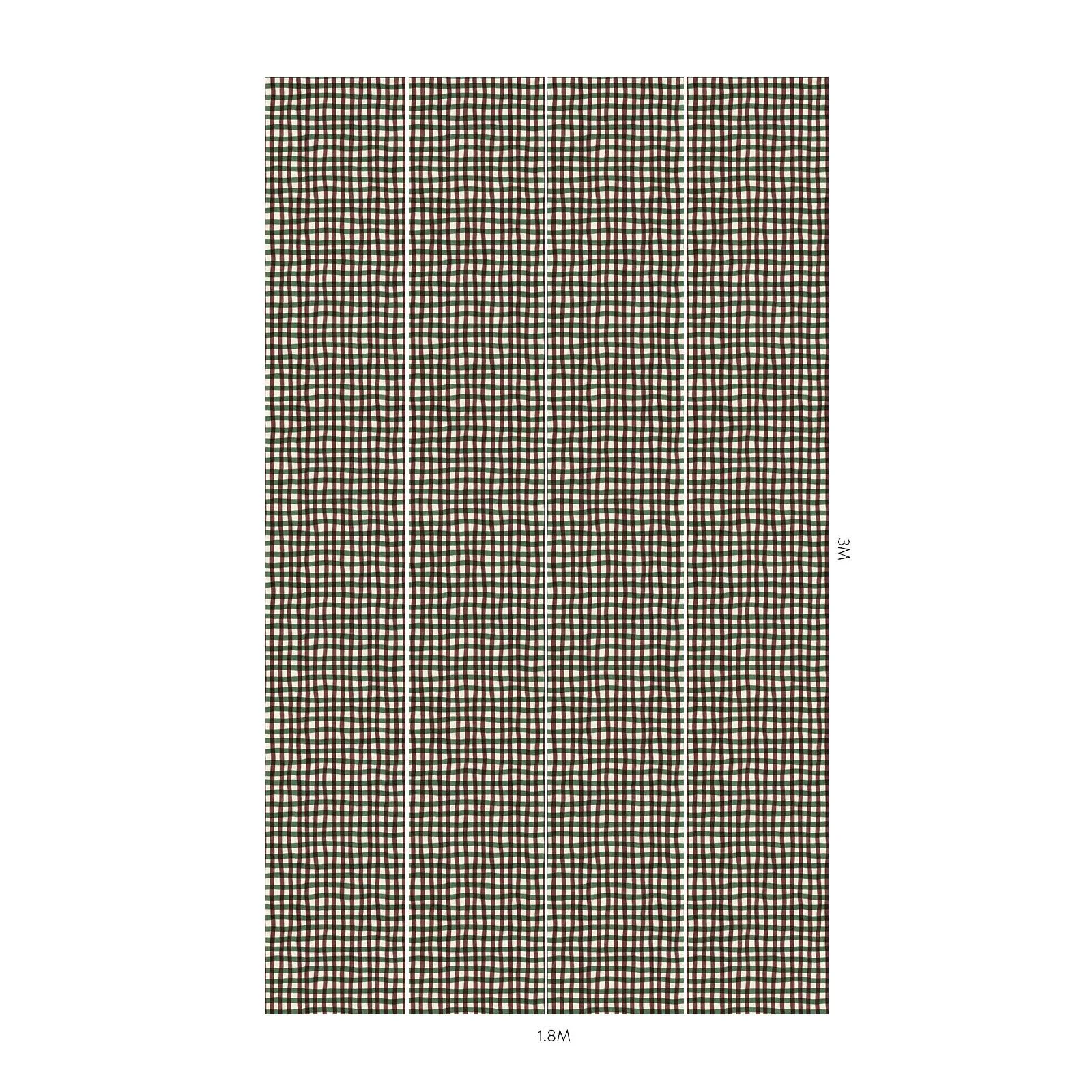 House of Hackney Artist's Check wallpaper in Carnelian, the Artist's Check design in carnelian