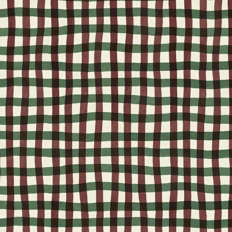 House of Hackney Artist's Check wallpaper in Carnelian, the Artist's Check design in carnelian