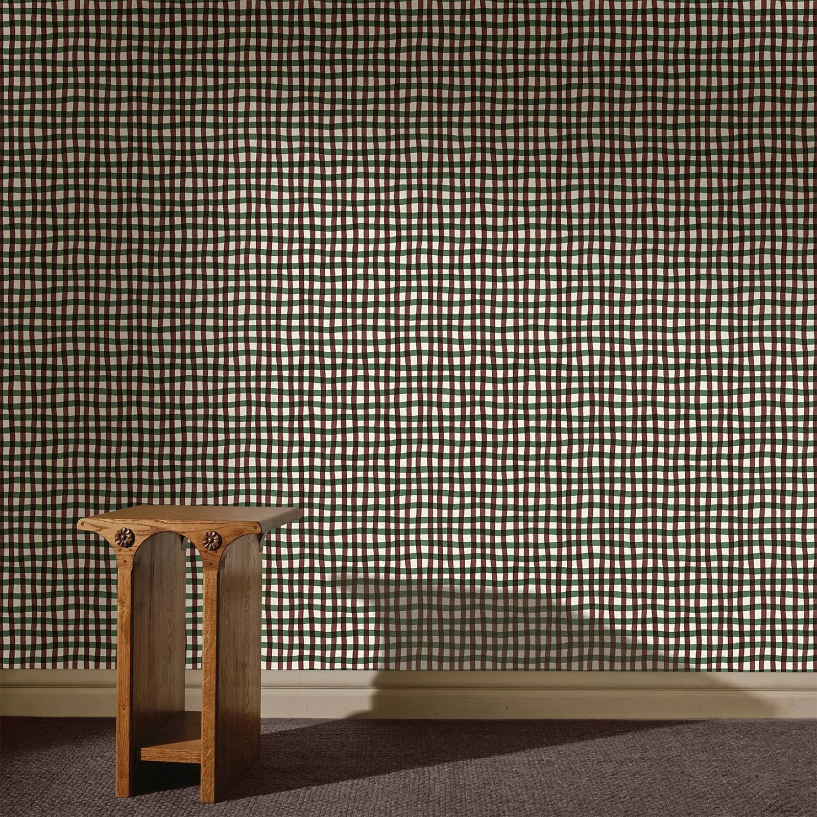 House of Hackney Artist's Check wallpaper in Carnelian, the Artist's Check design in carnelian