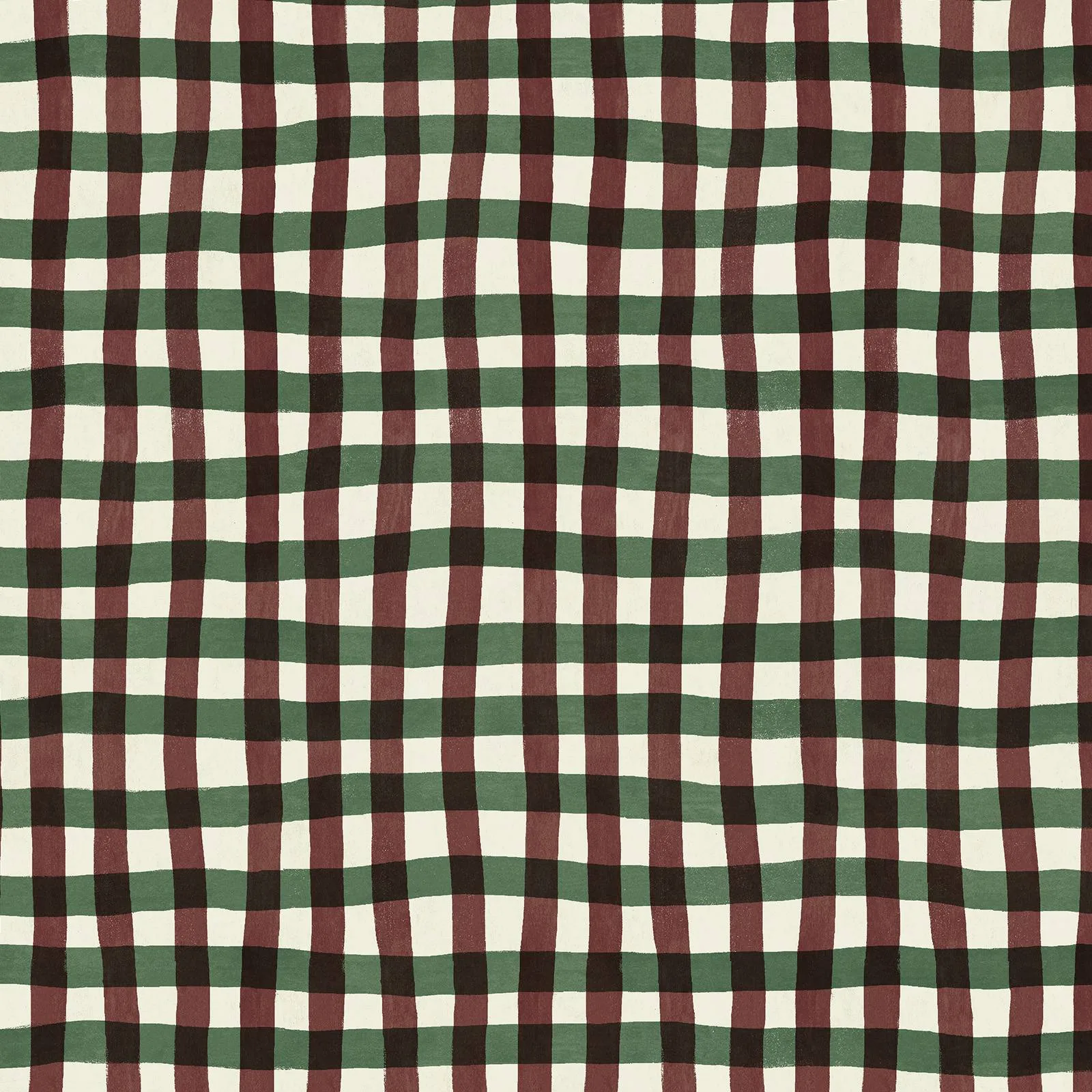 House of Hackney Artist's Check wallpaper in Carnelian, the Artist's Check design in carnelian