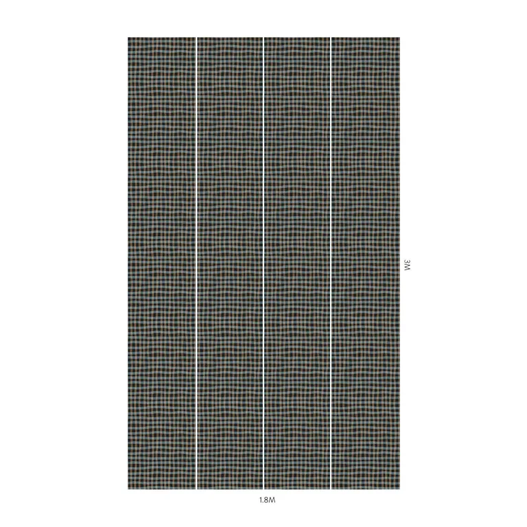 House of Hackney Artist's Check wallpaper in Noir, the Artist's Check design in noir