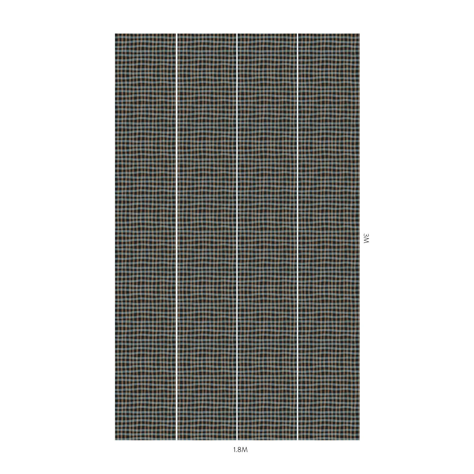 House of Hackney Artist's Check wallpaper in Noir, the Artist's Check design in noir