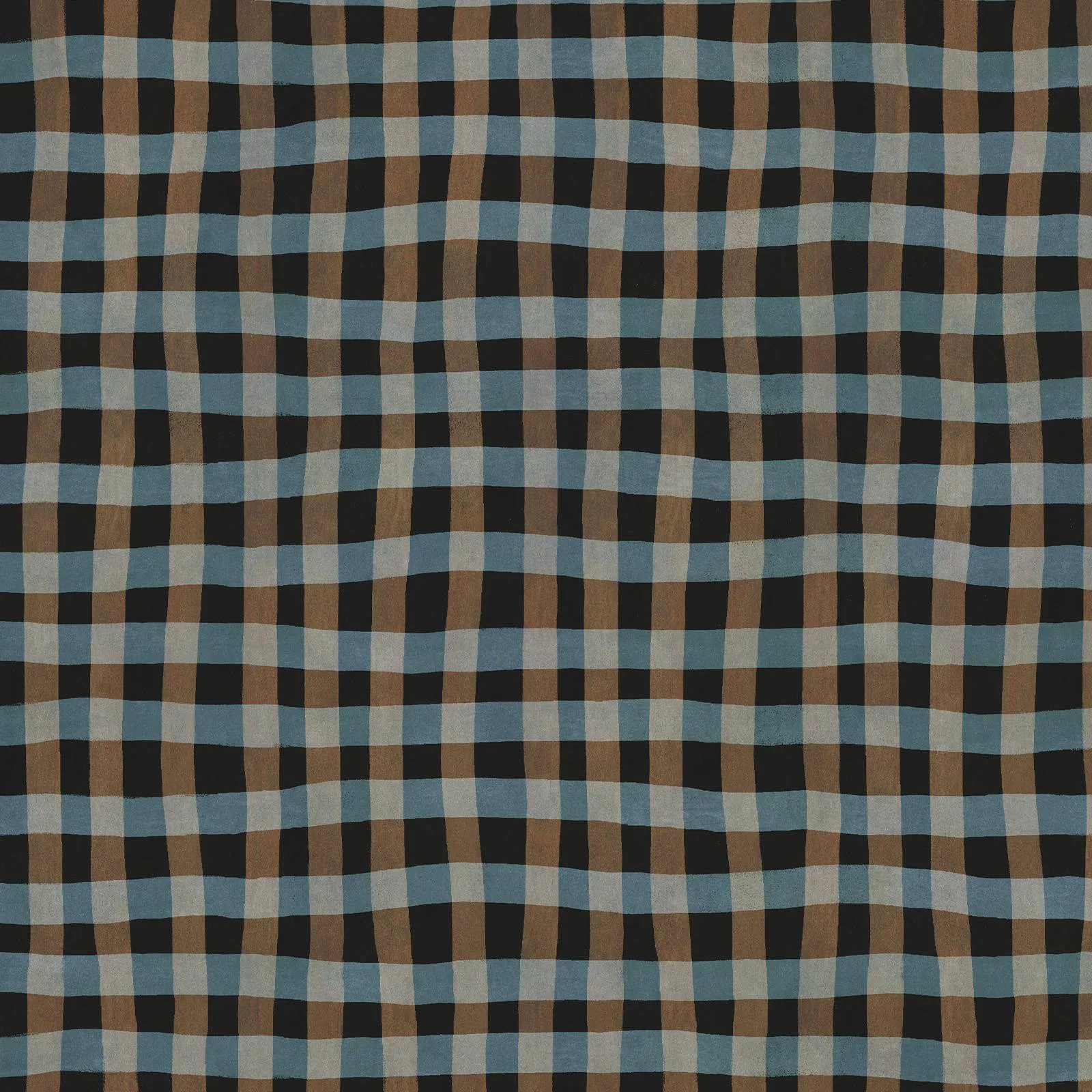 House of Hackney Artist's Check wallpaper in Noir, the Artist's Check design in noir