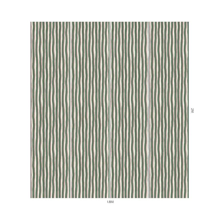 House of Hackney Artist's Shadow Stripe wallpaper in Hedera & Hosta, the Artist's Shadow Stripe design in hedera & hosta