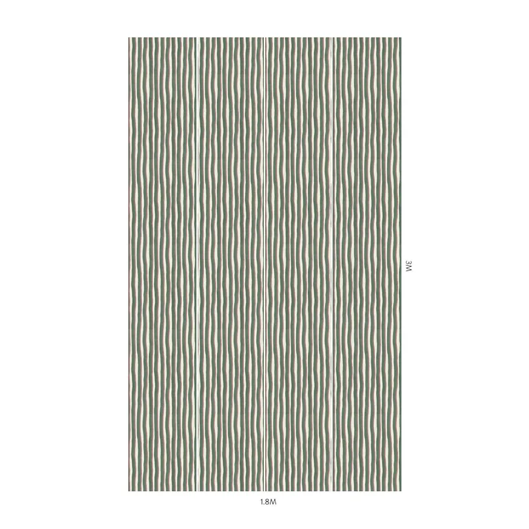House of Hackney Artist's Shadow Stripe wallpaper in Hedera & Hosta, the Artist's Shadow Stripe design in hedera & hosta