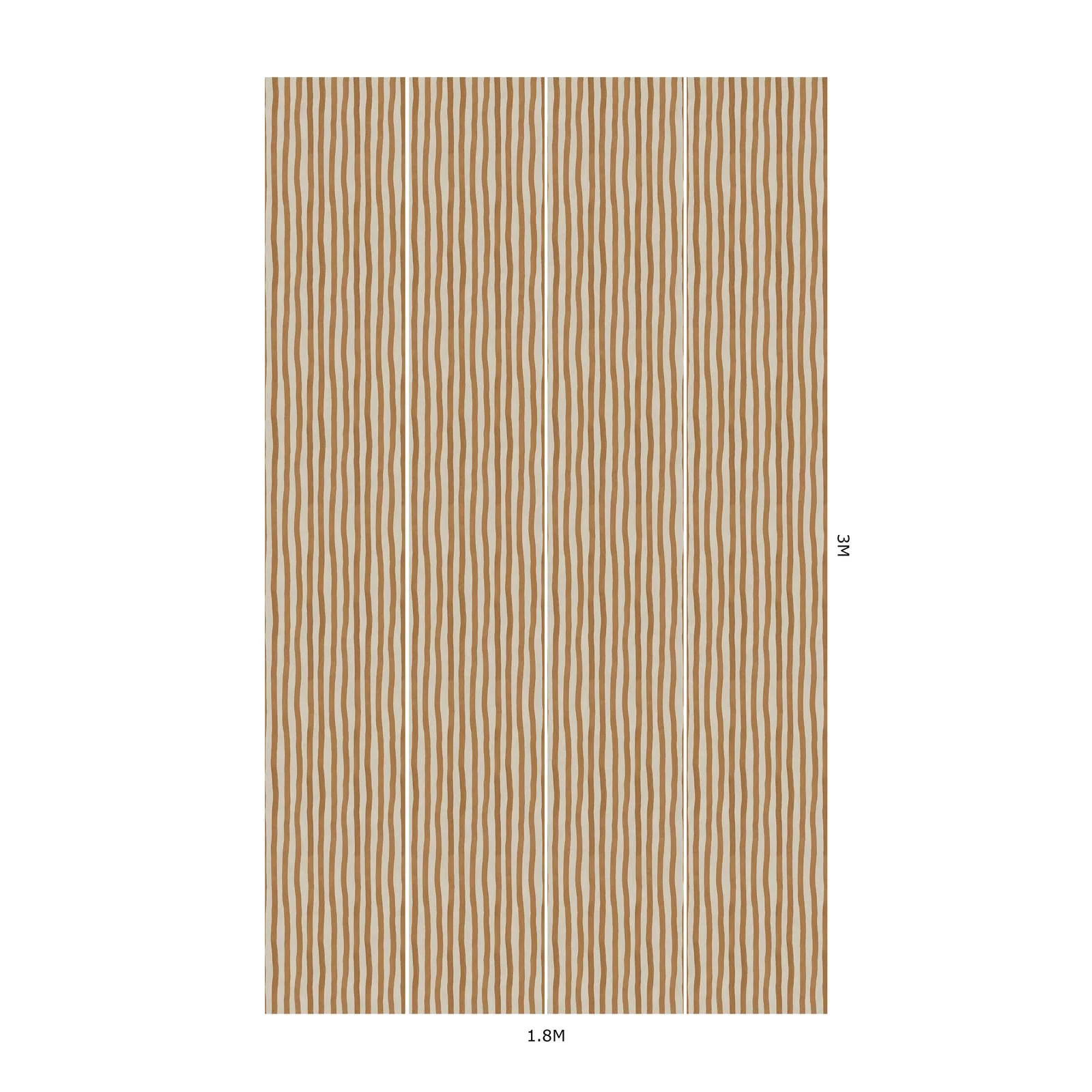 House of Hackney Artist's Stripe Wallpaper in Amber House of Hackney Artist's Stripe wallpaper in Amber, stripes and trees in amber