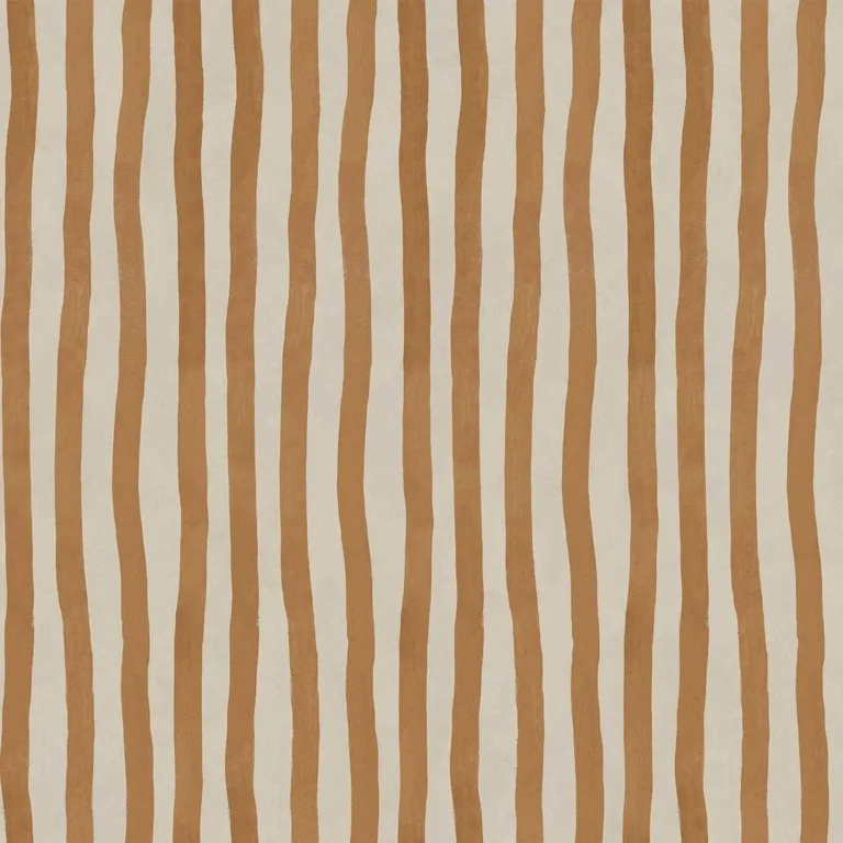 House of Hackney Artist's Stripe wallpaper in Amber, stripes and trees in amber