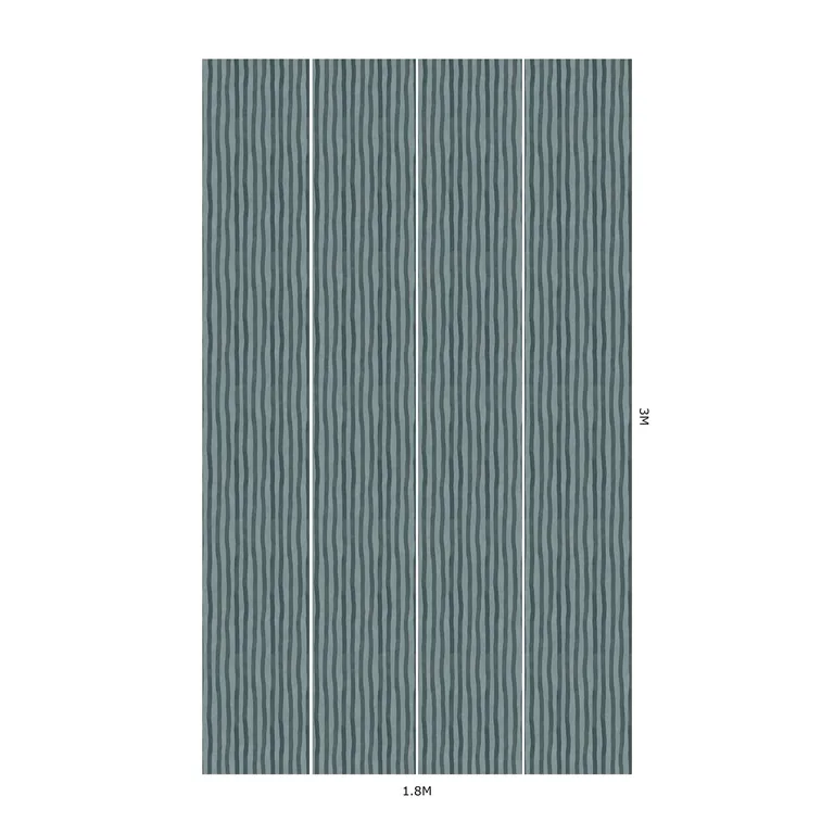 House of Hackney Artist's Stripe wallpaper in Apatite, stripes in apatite