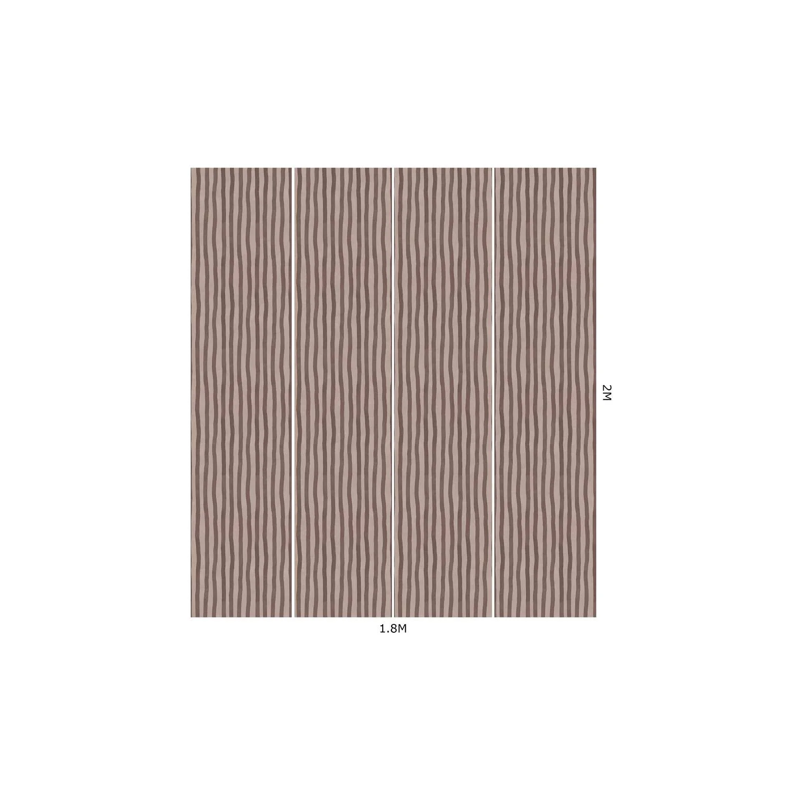 House of Hackney Artist's Stripe wallpaper in Carnelian, stripes and trees in carnelian